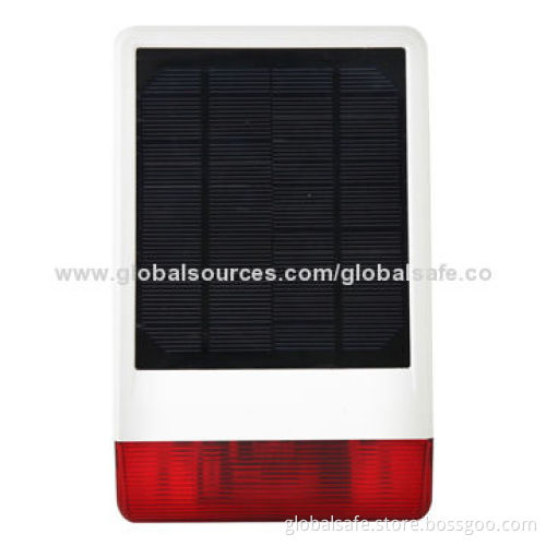 Solar powered GSM alarm system with spot siren